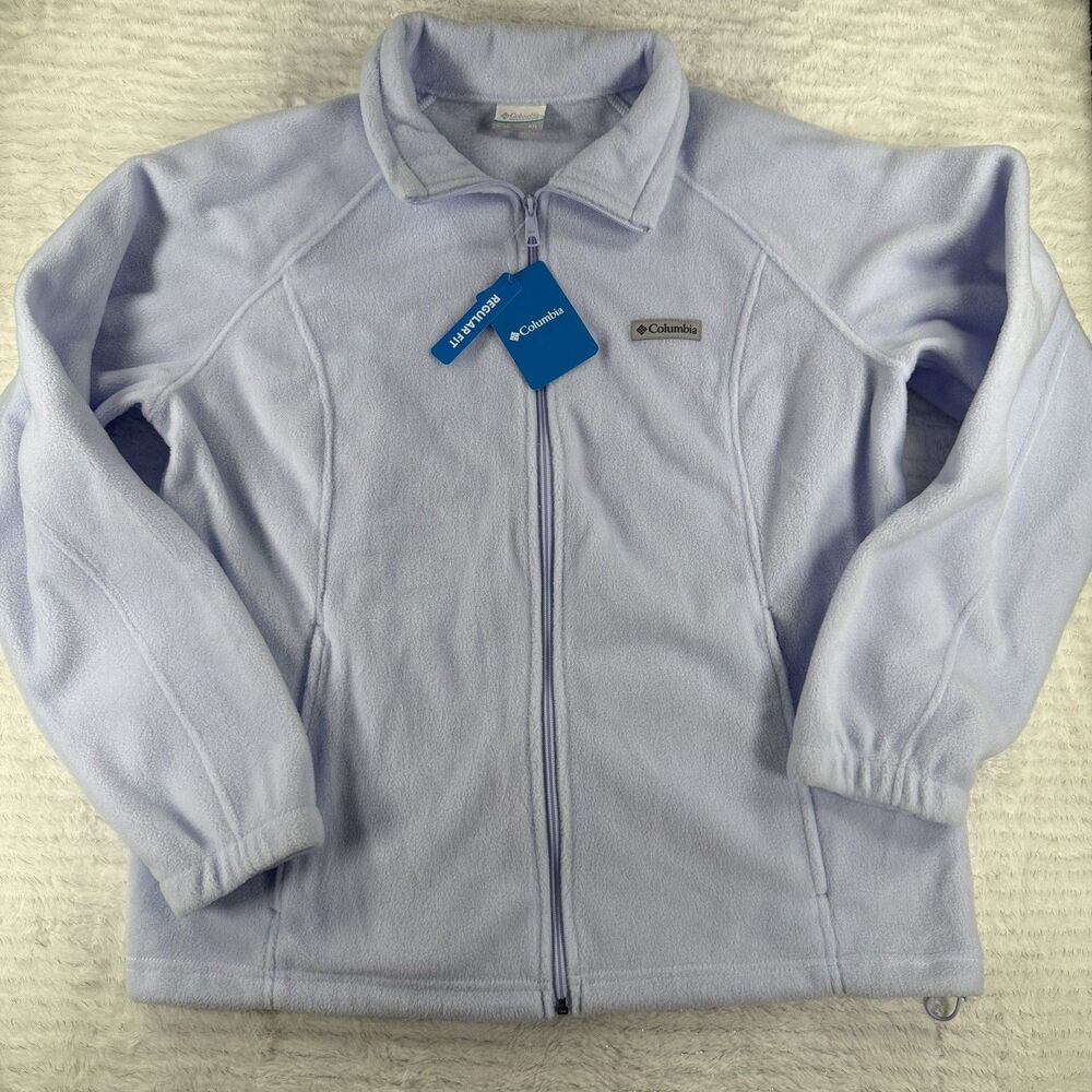 Women's Columbia Benton Springs Zip-Front Fleece Jacket lavender purple Sz XXL